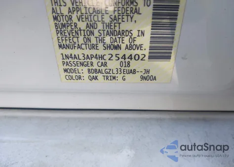 2017 Nissan Altima 2.5 S from USA, damaged, VIN 1N4AL3AP4HC254402